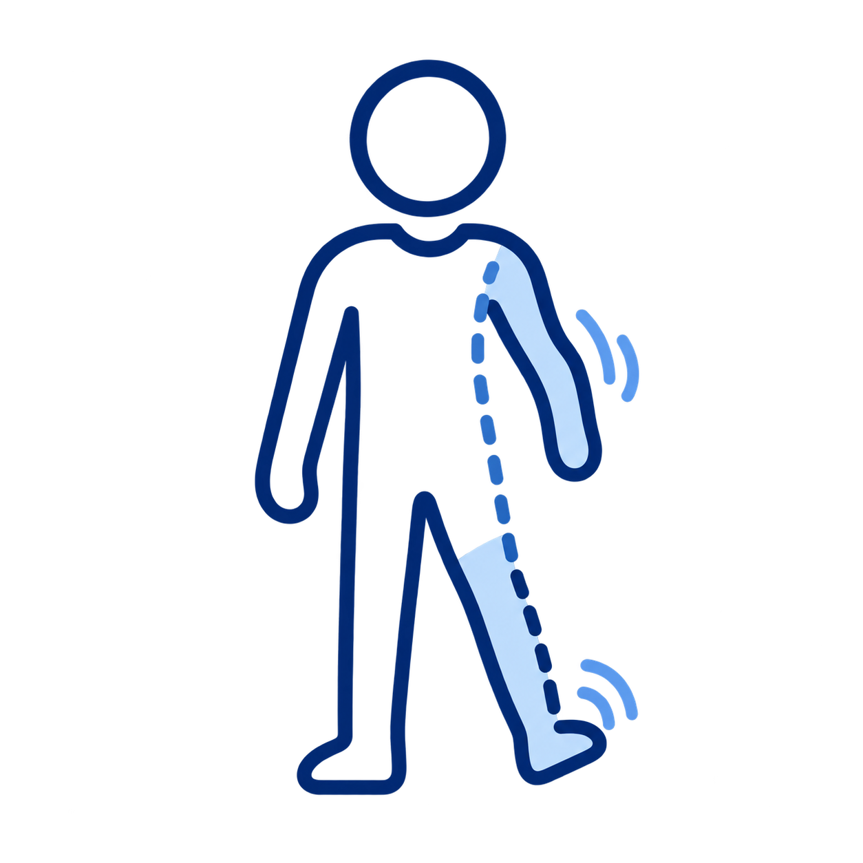 Icon representing one-sided weakness after stroke